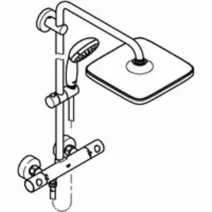 Душевая система GROHE Vitalio Start System 250 Cube с термостатом для душа, хром (26697000) Душевая система GROHE Vitalio Start System 250 Cube с термостатом для душа, хром (26697000)