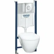 Комплект инсталляции GROHE Solido Compact, набор 4 в 1 с подвесным унитазом Lecico Serel и сиденьем (38950000)