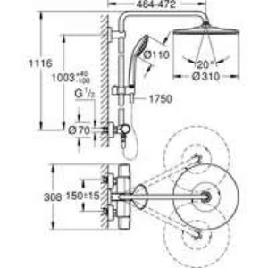 Душевая система GROHE Vitalio Joy 310 с термостатом для душа, хром (26400001) Душевая система GROHE Vitalio Joy 310 с термостатом для душа, хром (26400001)