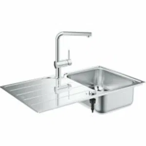Мойка GROHE K500 45 -S 1.0 из нержавеющей стали, оборачиваемая, и смеситель для мойки GROHE Minta (31573SD1) Мойка GROHE K500 45 -S 1.0 из нержавеющей стали, оборачиваемая, и смеситель для мойки GROHE Minta (31573SD1)