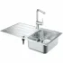Мойка GROHE K500 45 -S 1.0 из нержавеющей стали, оборачиваемая, и смеситель для мойки GROHE Minta (31573SD1) Мойка GROHE K500 45 -S 1.0 из нержавеющей стали, оборачиваемая, и смеситель для мойки GROHE Minta (31573SD1)