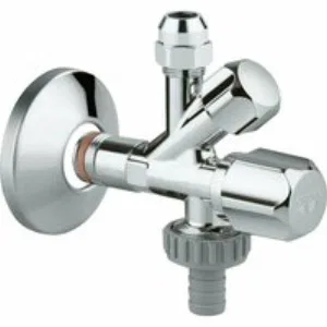 Вентиль угловой GROHE комбинированный 1/2″-3/8″ для подключения смесителей, хром (22036000) Вентиль угловой GROHE комбинированный 1/2″-3/8″ для подключения смесителей, хром (22036000)