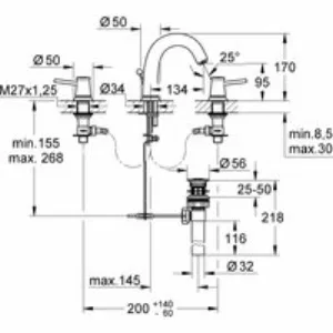 Смеситель для раковины GROHE BauClassic, хром (20470000) Смеситель для раковины GROHE BauClassic, хром (20470000)