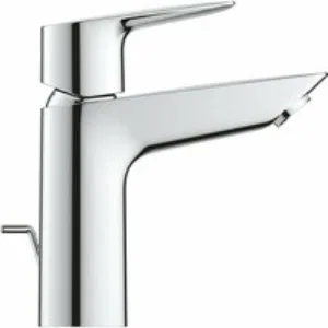 Смеситель для раковины GROHE BauEdge с ограничителем температуры и рычажным донным клапаном, M-Size, хром (23758001) Смеситель для раковины GROHE BauEdge с ограничителем температуры и рычажным донным клапаном, M-Size, хром (23758001)