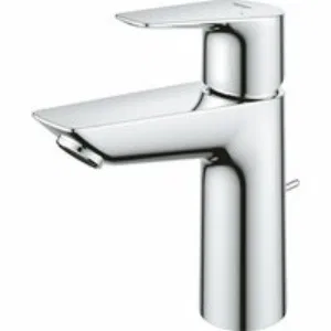 Смеситель для раковины GROHE BauEdge с ограничителем температуры и рычажным донным клапаном, M-Size, хром (23758001) Смеситель для раковины GROHE BauEdge с ограничителем температуры и рычажным донным клапаном, M-Size, хром (23758001)