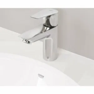 Смеситель для раковины GROHE BauEdge с ограничителем температуры и рычажным донным клапаном, M-Size, хром (23758001) Смеситель для раковины GROHE BauEdge с ограничителем температуры и рычажным донным клапаном, M-Size, хром (23758001)