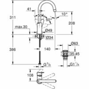 Смеситель для раковины GROHE BauEdge, L-size, хром (23911001) Смеситель для раковины GROHE BauEdge, L-size, хром (23911001)