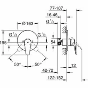 Смеситель для душа GROHE BauEdge в комплекте с монтажной частью, хром (29078001) Смеситель для душа GROHE BauEdge в комплекте с монтажной частью, хром (29078001)