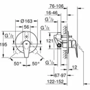 Смеситель для ванны GROHE BauEdge в комплекте с монтажной частью, хром (29079001) Смеситель для ванны GROHE BauEdge в комплекте с монтажной частью, хром (29079001)