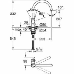 Смеситель для кухни GROHE BauClassic, хром (31535001) Смеситель для кухни GROHE BauClassic, хром (31535001)
