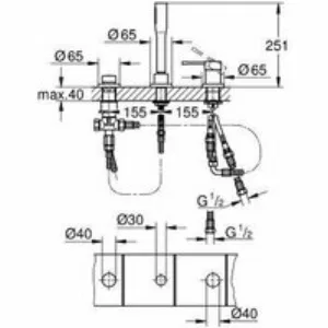 Смеситель для ванны GROHE Essence на 3 отверстия, хром (19976001) Смеситель для ванны GROHE Essence на 3 отверстия, хром (19976001)