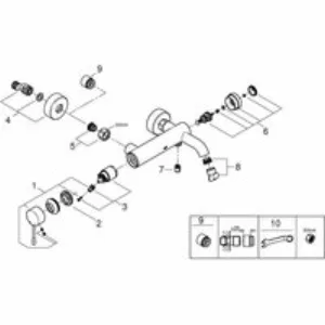 Смеситель для ванны GROHE Essence, хром (33624001) Смеситель для ванны GROHE Essence, хром (33624001)