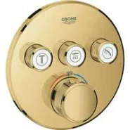 Внешняя часть термостата для душа GROHE Grohtherm SmartControl на 3 потребителя, круглая, холодный рассвет глянец (29121GL0)