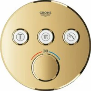 Внешняя часть термостата для душа GROHE Grohtherm SmartControl на 3 потребителя, круглая, холодный рассвет глянец (29121GL0) Внешняя часть термостата для душа GROHE Grohtherm SmartControl на 3 потребителя, круглая, холодный рассвет глянец (29121GL0)