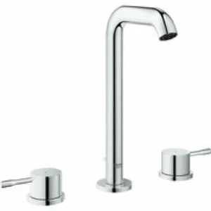 Смеситель для раковины GROHE Essence на 3 отверстия с донным клапаном, L-size, хром (20299001) Смеситель для раковины GROHE Essence на 3 отверстия с донным клапаном, L-size, хром (20299001)