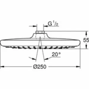 Верхний душ GROHE Tempesta 250, 1 режим, хром (26662000) Верхний душ GROHE Tempesta 250, 1 режим, хром (26662000)