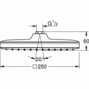 Верхний душ GROHE Tempesta Cube 250, 1 режим, хром (26681000) Верхний душ GROHE Tempesta Cube 250, 1 режим, хром (26681000)