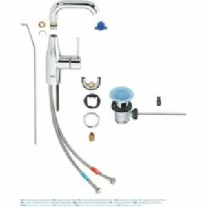 Смеситель для раковины GROHE Essence с донным клапаном, M-size, хром (23462001) Смеситель для раковины GROHE Essence с донным клапаном, M-size, хром (23462001)