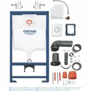 Инсталляция для подвесного унитаза GROHE Rapid SL в сборе 3-в-1, с накладной панелью Nova Cosmopolitan, хром (38860000) Инсталляция для подвесного унитаза GROHE Rapid SL в сборе 3-в-1, с накладной панелью Nova Cosmopolitan, хром (38860000)