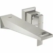 Внешняя часть смесителя для раковины GROHE Allure Brilliant настенного монтажа на 2 отверстия, вынос 210 мм, суперсталь (19783DC0)
