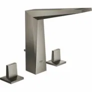 Смеситель для раковины GROHE Allure Brilliant на 3 отверстия, с донным клапаном и высоким изливом, темный графит матовый (20344AL0)