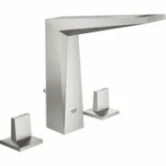 Смеситель для раковины GROHE Allure Brilliant на 3 отверстия, с донным клапаном и высоким изливом, суперсталь (20344DC0)