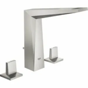 Смеситель для раковины GROHE Allure Brilliant на 3 отверстия, с донным клапаном и высоким изливом, суперсталь (20344DC0) Смеситель для раковины GROHE Allure Brilliant на 3 отверстия, с донным клапаном и высоким изливом, суперсталь (20344DC0)