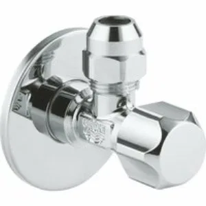 Угловой вентиль GROHE с металлической розеткой и уплотнительным кольцом, 1/2*3/8, хром (22023000) Угловой вентиль GROHE с металлической розеткой и уплотнительным кольцом, 1/2*3/8, хром (22023000)