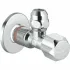 Угловой вентиль GROHE с металлической розеткой и уплотнительным кольцом, 1/2*3/8, хром (22023000) Угловой вентиль GROHE с металлической розеткой и уплотнительным кольцом, 1/2*3/8, хром (22023000)