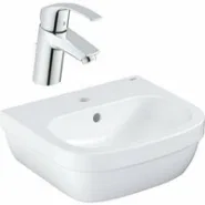 Набор для ванной комнаты: Смеситель для раковины GROHE Eurosmart New и мини-раковина GROHE Euro Ceramic 45 см (NC0008)
