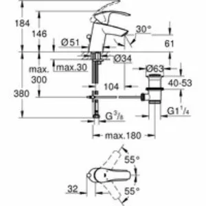 Набор для ванной комнаты: Смеситель для раковины GROHE Eurosmart New и мини-раковина GROHE Euro Ceramic 45 см (NC0008) Набор для ванной комнаты: Смеситель для раковины GROHE Eurosmart New и мини-раковина GROHE Euro Ceramic 45 см (NC0008)