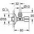 Вентиль угловой GROHE 1/2 дюйма-3/8 дюйма, 1 шт, суперсталь (22037DC0) Вентиль угловой GROHE 1/2 дюйма-3/8 дюйма, 1 шт, суперсталь (22037DC0)