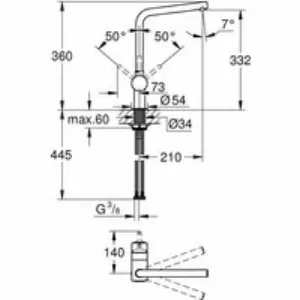 Смеситель для кухни GROHE Minta с поворотным L-изливом, темный графит матовый (31375AL0) Смеситель для кухни GROHE Minta с поворотным L-изливом, темный графит матовый (31375AL0)