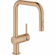 Смеситель для кухни GROHE Minta с вытяжным душем, U-образный излив, теплый закат матовый (32322DL2)