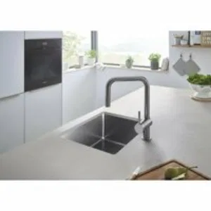 Смеситель для кухни GROHE Minta с вытяжным душем, U-образный излив, темный графит матовый (32322AL2) Смеситель для кухни GROHE Minta с вытяжным душем, U-образный излив, темный графит матовый (32322AL2)