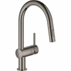 Смеситель для кухни GROHE Minta с вытяжным душем, C-образный излив, темный графит глянец (32321A02) Смеситель для кухни GROHE Minta с вытяжным душем, C-образный излив, темный графит глянец (32321A02)