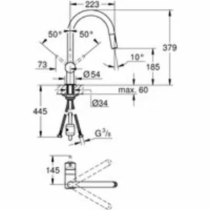 Смеситель для кухни GROHE Minta с вытяжным душем, C-образный излив, темный графит глянец (32321A02) Смеситель для кухни GROHE Minta с вытяжным душем, C-образный излив, темный графит глянец (32321A02)