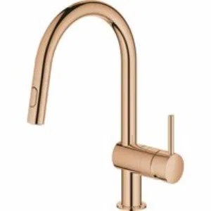Смеситель для кухни GROHE Minta с вытяжным душем, C-образный излив, теплый закат глянец (32321DA2) Смеситель для кухни GROHE Minta с вытяжным душем, C-образный излив, теплый закат глянец (32321DA2)