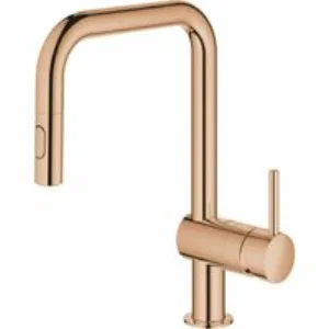 Смеситель для кухни GROHE Minta с вытяжным душем, U-образный излив, теплый закат глянец (32322DA2) Смеситель для кухни GROHE Minta с вытяжным душем, U-образный излив, теплый закат глянец (32322DA2)