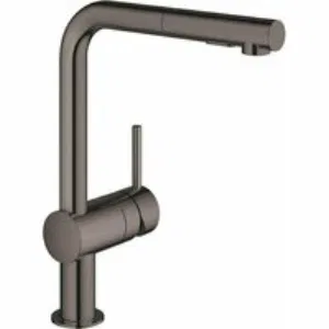 Смеситель для кухни GROHE Minta с вытяжным душем, L-образный излив, темный графит глянец (30274A00) Смеситель для кухни GROHE Minta с вытяжным душем, L-образный излив, темный графит глянец (30274A00)