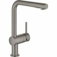 Смеситель для кухни GROHE Minta с вытяжным душем, L-образный излив, темный графит матовый (30274AL0)