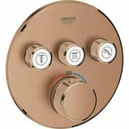 Внешняя часть термостата для душа GROHE Grohtherm SmartControl на 3 потребителя, круглая, теплый закат матовый (29121DL0)