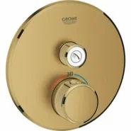 Внешняя часть термостата для душа GROHE Grohtherm SmartControl на 1 потребителя, круглая, холодный рассвет матовый (29118GN0)