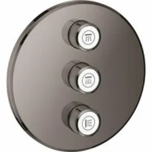Внешняя часть переключателя потоков GROHE Grohtherm SmartControl на 3 потребителя, темный графит глянец (29122A00) Внешняя часть переключателя потоков GROHE Grohtherm SmartControl на 3 потребителя, темный графит глянец (29122A00)