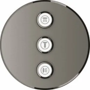 Внешняя часть переключателя потоков GROHE Grohtherm SmartControl на 3 потребителя, темный графит матовый (29122AL0) Внешняя часть переключателя потоков GROHE Grohtherm SmartControl на 3 потребителя, темный графит матовый (29122AL0)