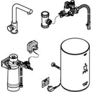 Комплект для кухни GROHE Red Mono с L-образным вентилем, бойлером M-Size и фильтром, хром (30339001) Комплект для кухни GROHE Red Mono с L-образным вентилем, бойлером M-Size и фильтром, хром (30339001)