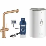 Комплект для кухни GROHE Red Duo II с бойлером M-size, смеситель с L-образным изливом, теплый закат матовый (30327DL1)