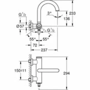 Смеситель для ванны GROHE Atrio внешнего монтажа, холодный рассвет глянец (32652GL3) Смеситель для ванны GROHE Atrio внешнего монтажа, холодный рассвет глянец (32652GL3)