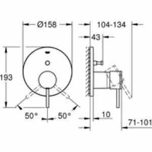 Внешняя часть смесителя для ванны GROHE Atrio на 2 потребителя, холодный рассвет глянец (24066GL3) Внешняя часть смесителя для ванны GROHE Atrio на 2 потребителя, холодный рассвет глянец (24066GL3)