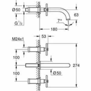 Внешняя часть смесителя для раковины GROHE Atrio настенного монтажа на 3 отверстия, двухвентильный, теплый закат глянец (20164DA3) Внешняя часть смесителя для раковины GROHE Atrio настенного монтажа на 3 отверстия, двухвентильный, теплый закат глянец (20164DA3)